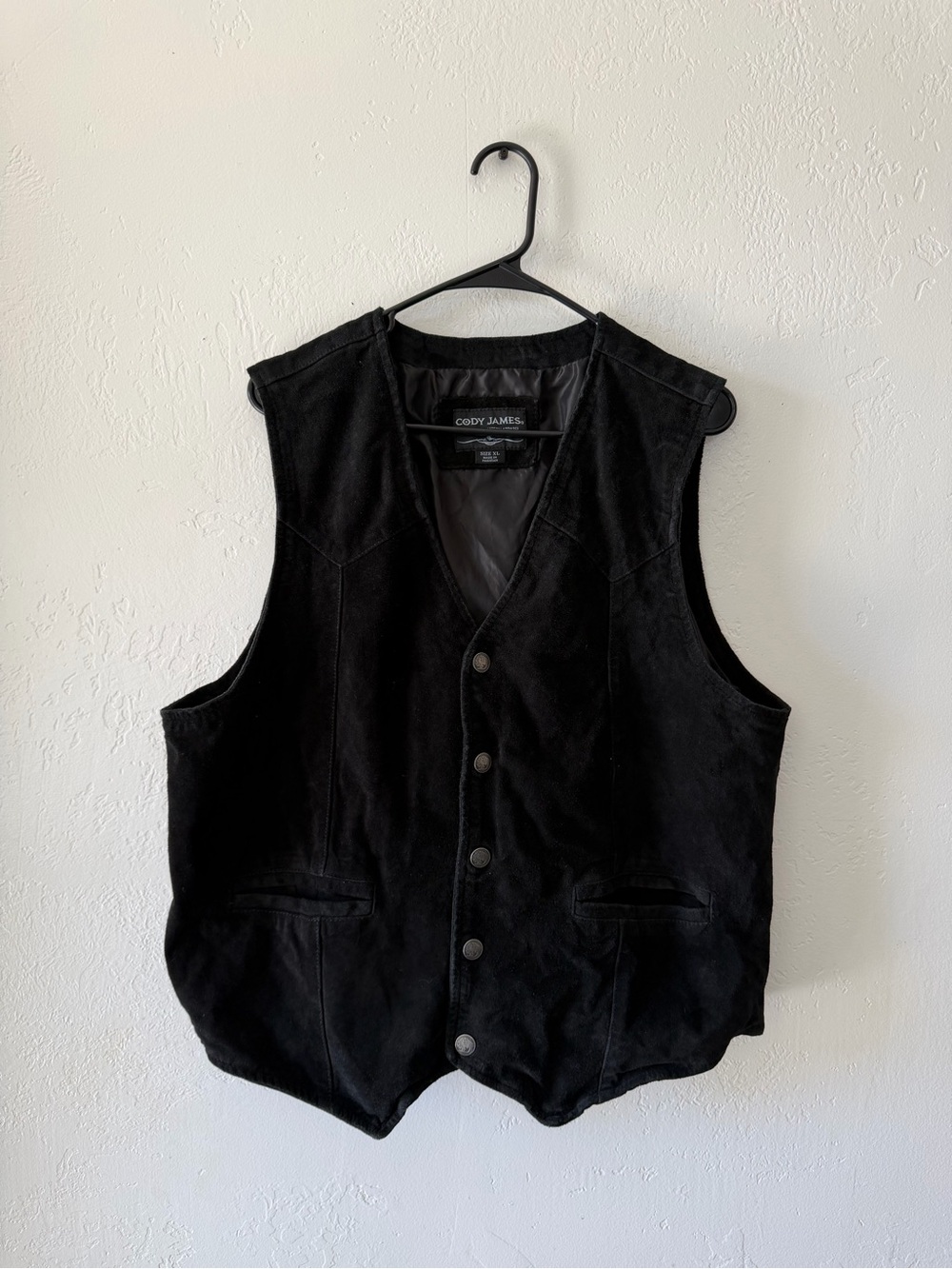 Cody James Black Men's Suede Button Vest